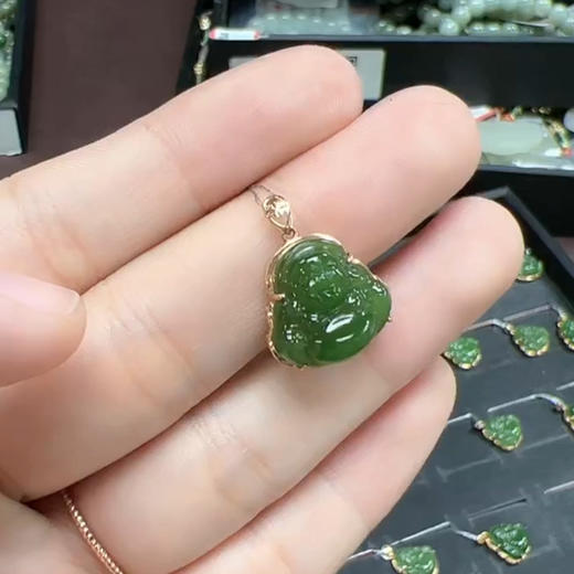 18K碧玉佛公吊坠 商品图0