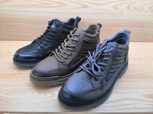 豪行时尚男鞋12362001牛皮经典潮流板鞋高帮单鞋 商品图2