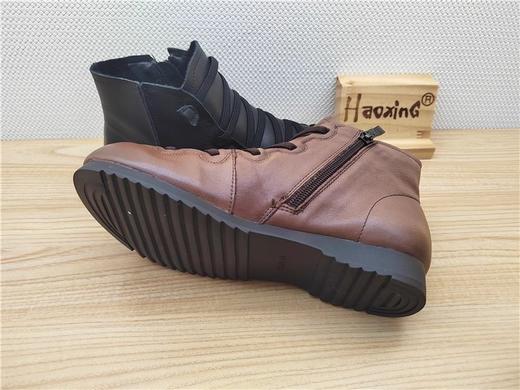 2023豪行秋冬新款23492308牛皮低跟复古休闲女靴单靴短靴 商品图3