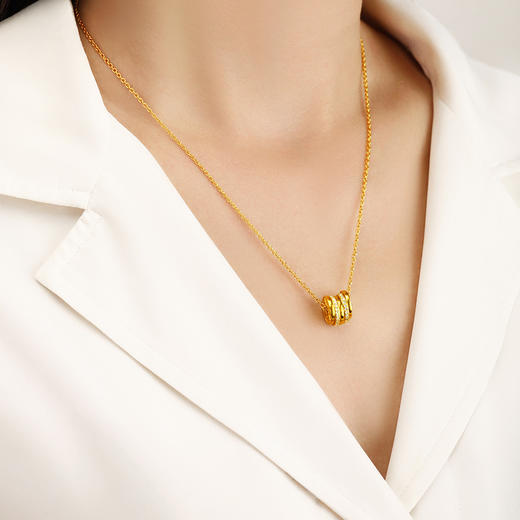 宫匠造办 皇家小小 五帝钱项链 黄金镶钻 商品图2