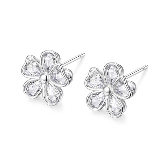 卡蒂罗/KADER 勿忘我耳钉 经典五瓣花浪漫清新轻奢诗意养耳洞耳饰 甜蜜饰爱闪耀璀璨满钻秋冬配饰 925银 商品图1