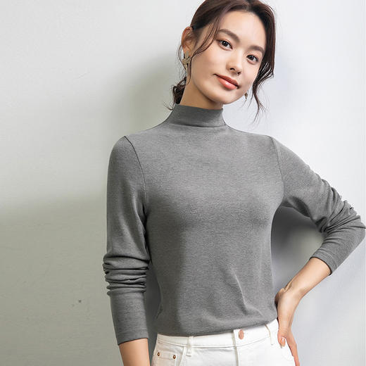 【自】全新升级【铂金会员119/天猫159/差价40】(14358) 洛诗琳秋冬2024新款高级感明星同款半高领羊毛针织打底衫 商品图3