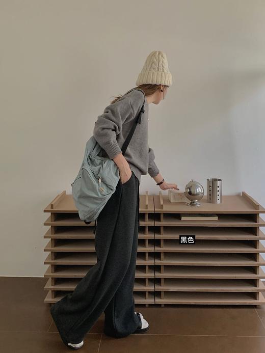 老米群专享秒杀！无退换🎈🎈🎈5分钟内支付有效。 浪漫入冬，暖汤神裤！绵羊毛+桑蚕丝《加厚！慵懒温暖阔腿微拖地裤》文艺，复古，炒鸡有范儿的温暖穿搭~K241107A  蛐 商品图4