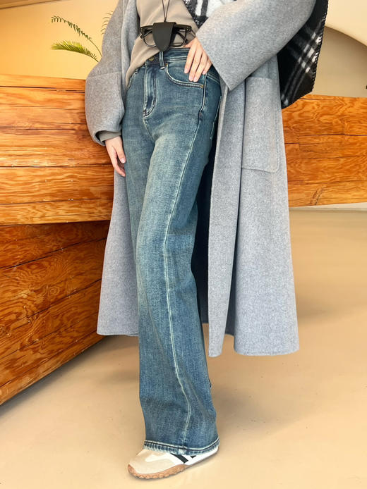 2411215    Fr** 弹力 牛仔裤筒裤 秋冬 商品图0