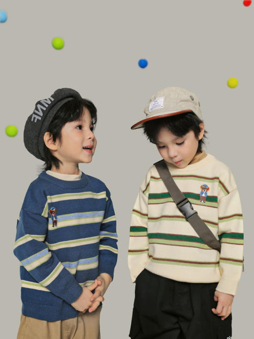 【超爱的小熊毛衣，亮眼配色，舒适保暖】儿童毛衣男童 秋冬韩版小熊针织衫 宝宝毛衫 女童婴儿a类上衣-QQ 商品图3