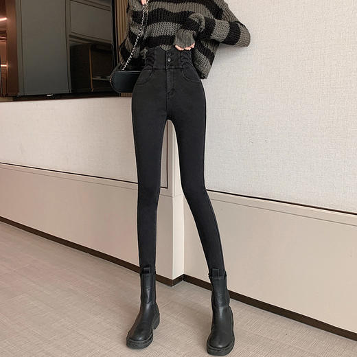 【超高腰牛仔裤】秋冬新款 小脚裤子显瘦紧身铅笔裤 收腹提臀长裤潮流 商品图8