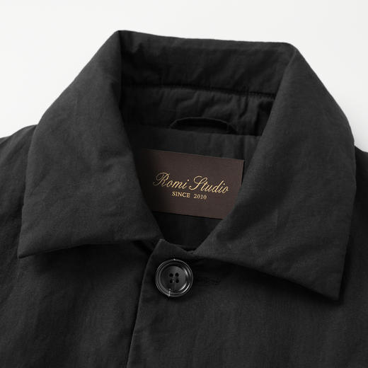 ROMI STUDIO90白鹅绒 盐缩洗水棉微皱感衬衣式翻领羽绒服441Y6100 商品图2