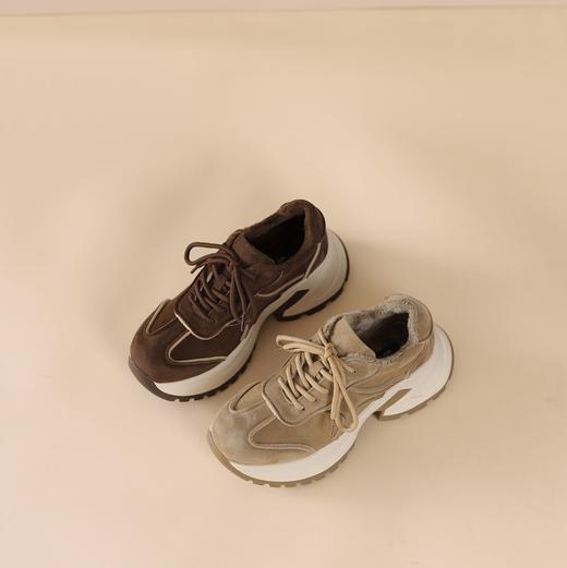 westory2024年秋冬新款休闲风厚底坡跟百搭短靴毛毛休闲鞋S24DM85101 商品图2