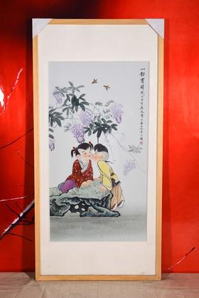 一对宝贝瓷板画