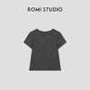ROMI STUDIO“松弛简约”100%有机棉竹节花纱感圆领短袖T恤421T5035 商品缩略图1