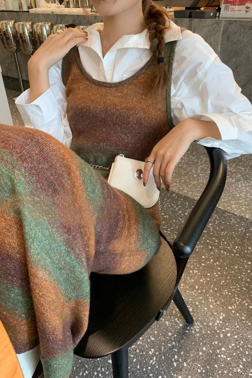 ANSUABEL ins风渐变针织背心连衣裙 19285 商品图1