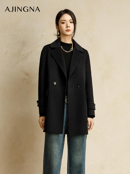 【商场同款】阿菁娜冬季新款宽松H型慵懒大衣A30D211009 商品图0