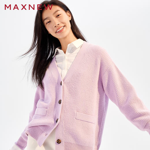 【毛衫】宽松V领开襟毛衫1N4222507 商品图3