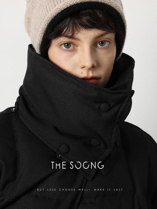 THESOONG|"轻盈系列"90鹅绒可拆卸超防风御寒黑色羽绒服HWYRF5475 商品图1