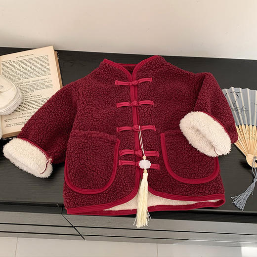 【儿童国风外套】颗粒绒加厚男女宝同款儿童加厚外套复古国风 商品图5