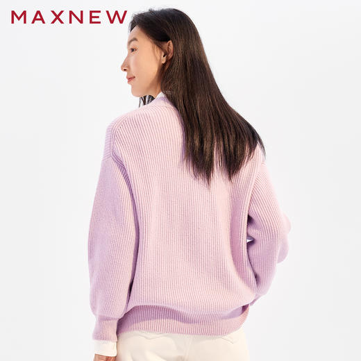 【毛衫】宽松V领开襟毛衫1N4222507 商品图2