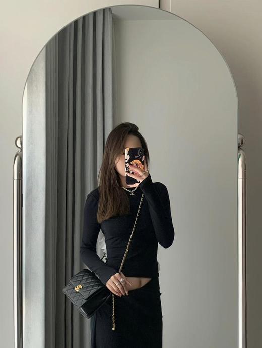 香奈儿24c早春双金珠口盖包黑色小号/中号（HH） 商品图5