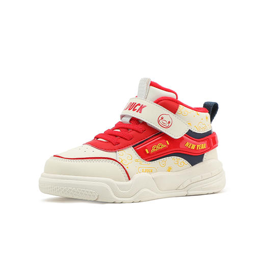 B.Duck小黄鸭童鞋冬季男女童魔术贴板鞋加绒保暖高帮鞋26-30 B5586945 商品图1