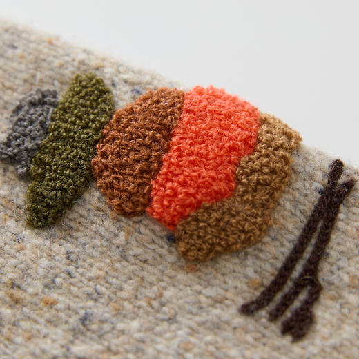 谜底针织连衣裙女2024冬季新品复古连帽羊毛混纺中长裙244MZ1899 商品图3