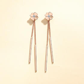 Winy925纯银转角幸福耳钉轻奢小众百搭四叶草流苏耳坠耳饰送女友生日礼物