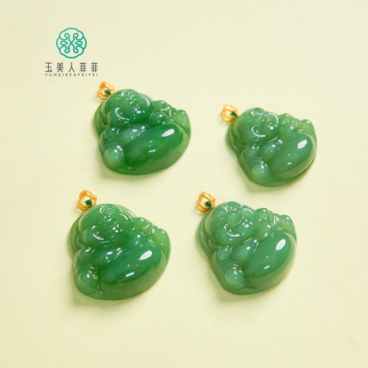 玉美人菲菲/18K和田玉吊坠-碧玉佛公吊坠约30*25mm/多样性发一 商品图0