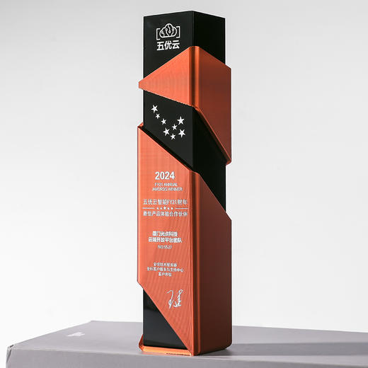 3D打印黑水晶奖杯年会纪念员工奖励 商品图6