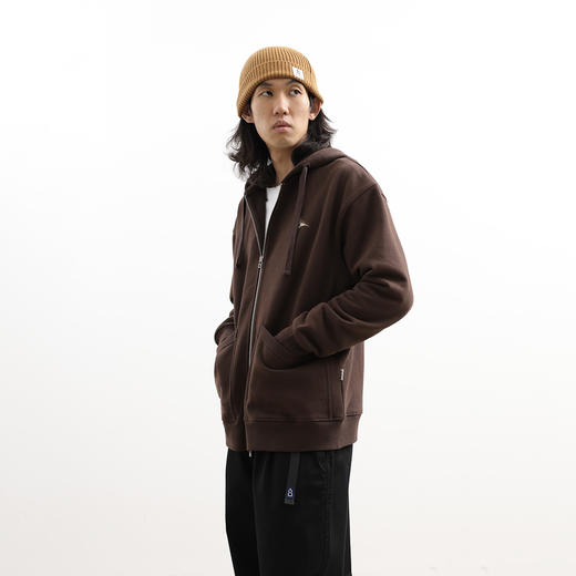 吃茶去chichaqu24秋冬重磅带帽拉链卫衣复古加厚全棉帽衫男女百搭 商品图2
