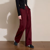 西遇长款阔腿裤女冬季新款假两件腰头设计绑绳装饰宽松长裤D0044001 商品缩略图2