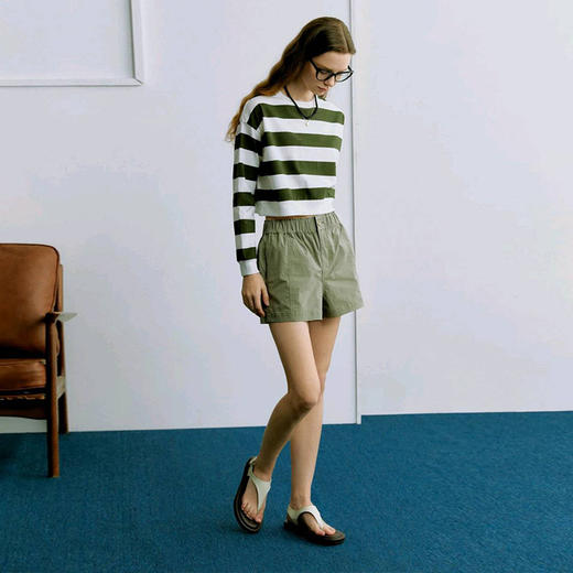 【顺丰包邮】99302 洛诗琳棉质长袖卫衣棉质松紧短裤两件套125 商品图3