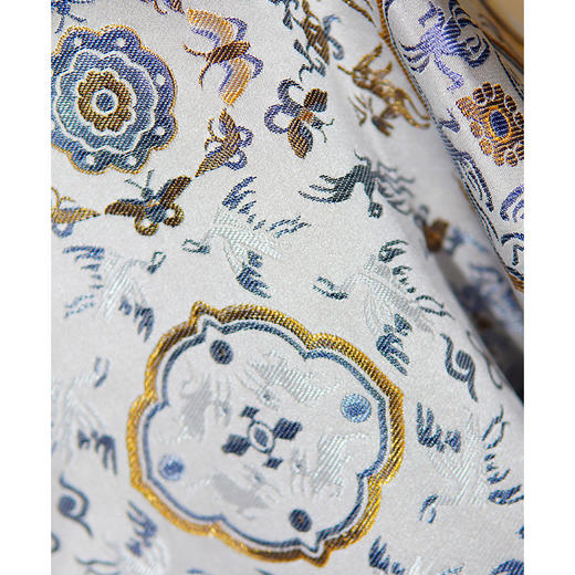 【自】全新升级【铂金会员661/天猫899/差价238】(15523) 洛诗琳双面双穿苏力羊毛拼接宋锦保暖外套女冬季复古上衣 商品图4