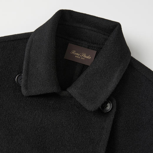 ROMI STUDIO“棕标甄选”牦牛绒双排扣蓬松软糯短款大衣RW24WW40900 商品图2