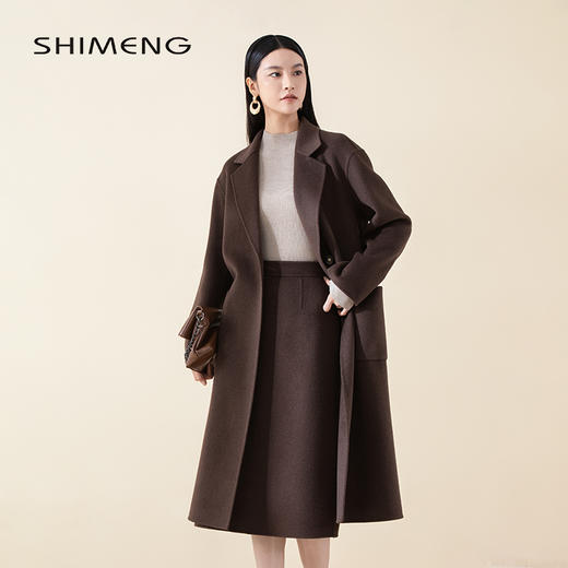 SCC8BD147诗梦松果棕长款大衣 商品图0