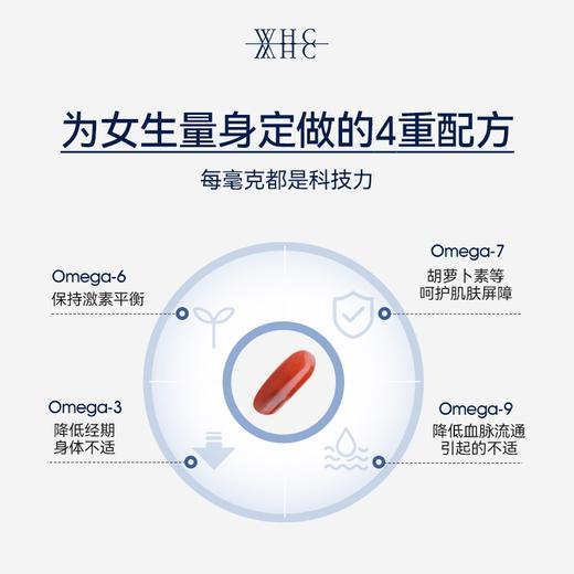 WHC小仙女鱼油女生95%高纯度Omega3 γ亚麻酸呵护女士特殊期60粒 商品图2