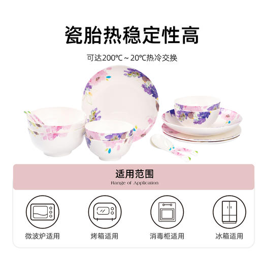 骨瓷餐具套装 | 水彩系列骨瓷套装礼盒款 四季三餐 愿你常伴 商品图2