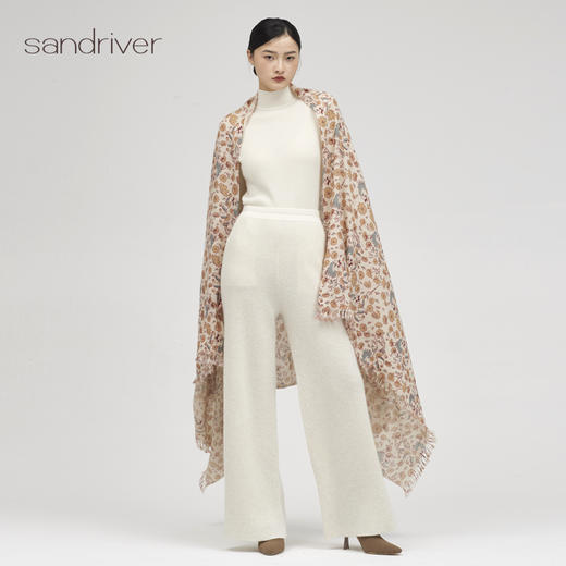 疗愈羊绒|精纺羊绒”吉祥狮"印花披肩SJF96P809N 商品图2