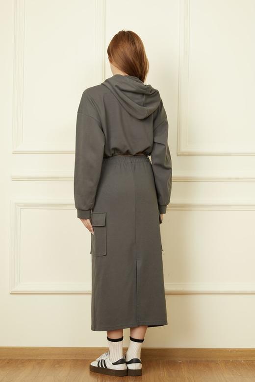 WHO KNOWS 深灰色休闲卫衣半裙套装 19278 商品图3