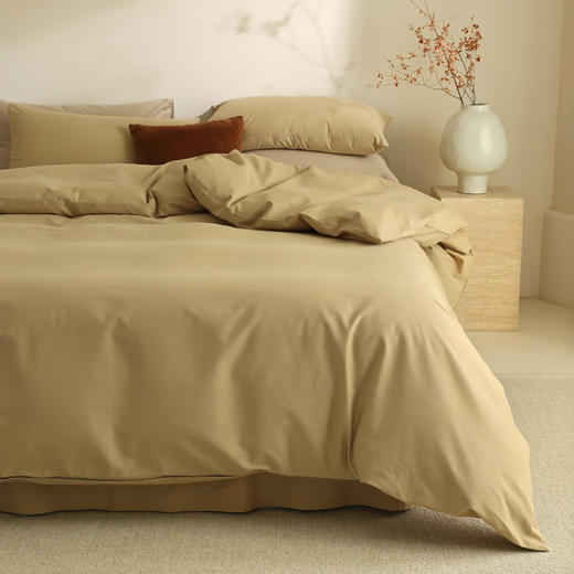 【100支全棉磨毛四件套】磨毛100支全棉四件套纯色轻磨毛床品套件长绒棉双拼 商品图11