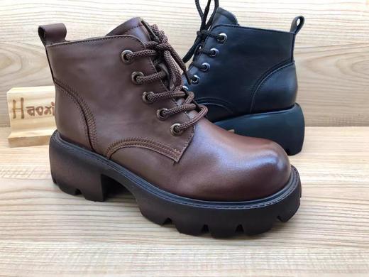 豪行秋季新品时尚休闲真皮女单短靴马丁靴22445013 商品图2