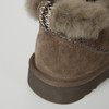 ROMI STUDIO牛反绒拼羊羔毛手工马克线短筒毛边雪地靴RW24WP30906 商品缩略图4