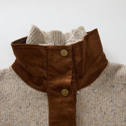 谜底套头针织衫女2024冬季新品百搭拼接式羊毛混纺毛衣244MZ1946 商品图3