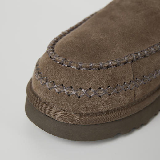 ROMI STUDIO牛反绒拼羊羔毛手工马克线短筒毛边雪地靴RW24WP30906 商品图2