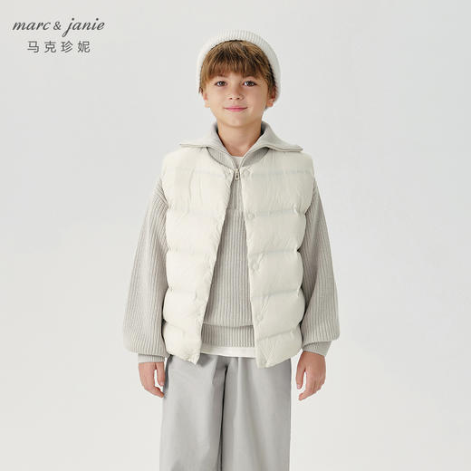 【校服神器】马克珍妮男女童户外超轻保暖无缝羽绒马甲冬装241825 商品图2