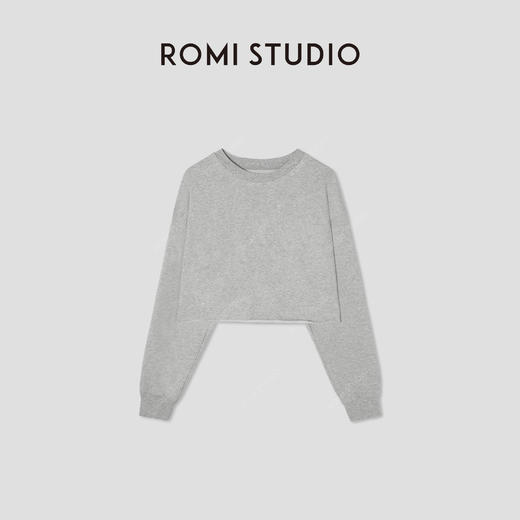 ROMI STUDIO“松弛纽约”甄选棉混纺内加绒廓形短卫衣 RW24ASG0360 商品图2