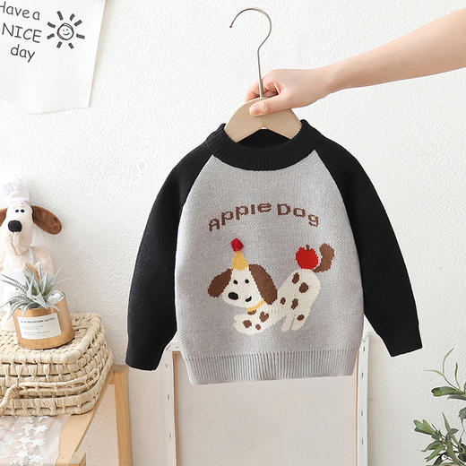 【面料亲肤，柔软透气】新款男童毛衣 套头洋气卡通 小童秋冬装 儿童针织衫内搭毛衣-QQ 商品图3