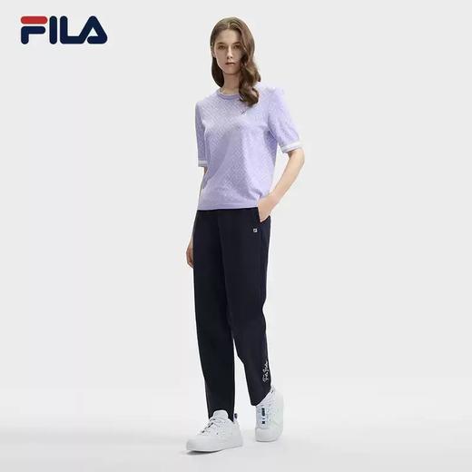 3件折上7折【自营】FILA/斐乐  斐乐女士针织长裤2024秋季新款时尚简约基础直口休闲裤 F11W431604FNV 商品图3