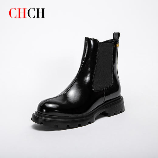 CHCH平衡鞋2024秋冬新品拉链粗跟时尚女靴切尔西短靴CN2B6051 商品图0