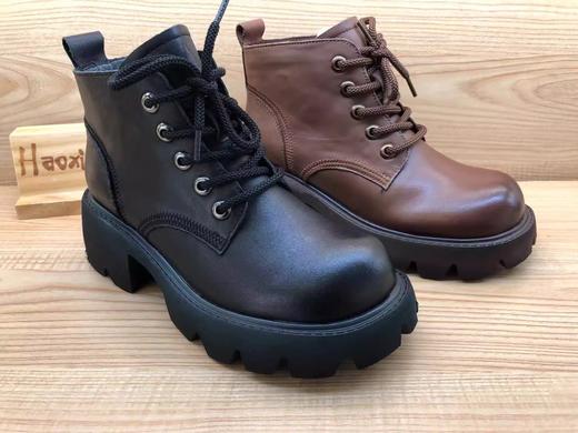 豪行秋季新品时尚休闲真皮女单短靴马丁靴22445013 商品图1