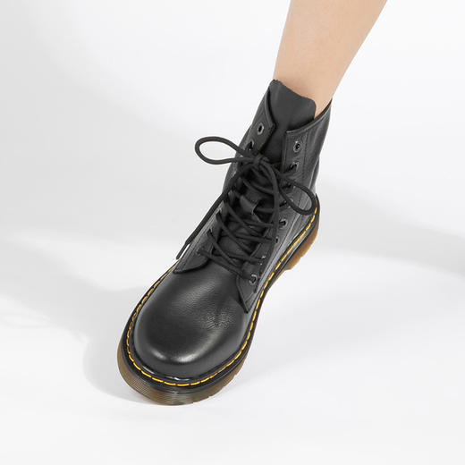 Wayne Flex韦恩平底马丁靴经典圆头短靴系带高帮甜酷百搭女靴WF6247 商品图4