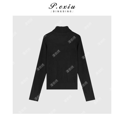 04-4潘依绣丁丁宠粉羊毛天丝基础款百搭通勤半高领针织毛衣 ZZ0582 商品图2