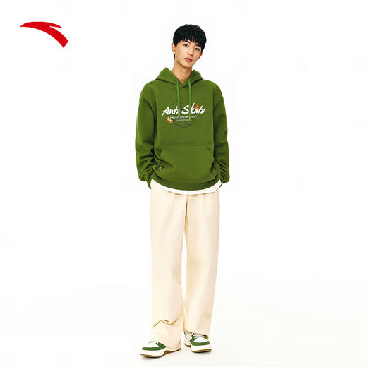 安踏潮流百搭连帽卫衣男秋冬新款字母印花休闲运动上衣172448703N 商品图0